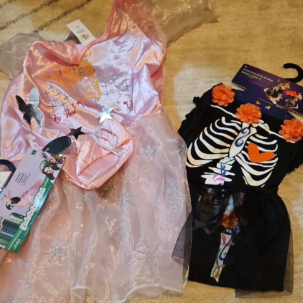 Pink Fairy Princess Costume And Skeleton Dress for Dogs